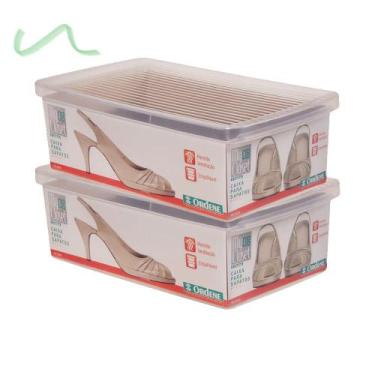 Imagem de Kit 2 Caixa De Sapato Transparente Para Organizar - Média - Ordene