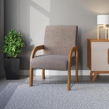 Imagem de Poltrona p/ Escritório ou Sala MDF Paris Linho ou Veludo F5 - F5 Offic