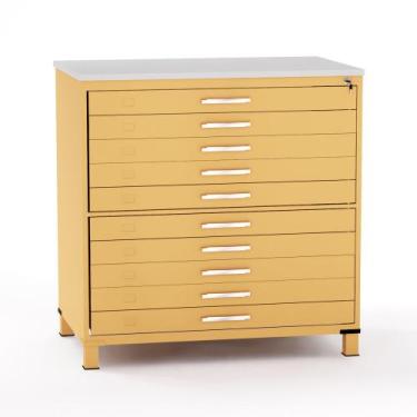 Imagem de Mapoteca em Aco 10 Gavetas Pandin Laranja Picasso