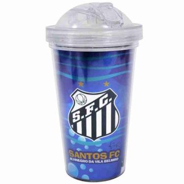 Imagem de Copo De Plástico Com Canudo 450ml - Santos - Mileno