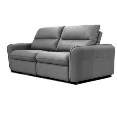 Imagem de Sofá Kurt Retrátil Reclinável 2 Lugares Couro Cinza 260cm - 69975 - Su