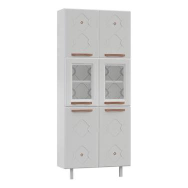 Imagem de Paneleiros em Aço Mirage New 6 Portas 5 Prateleiras com Vidro Branco -