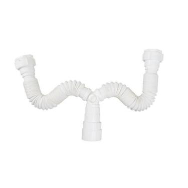 Imagem de Sifão Sanfonado Duplo Universal Branco Plasbohn