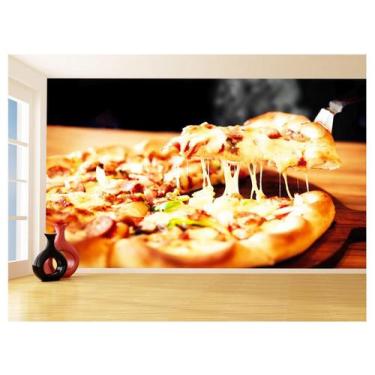 Imagem de Papel De Parede 3D Alimentos Pizza Receita Sabor 3,5M Al455 - Você Dec
