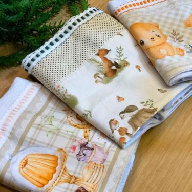 Imagem de Kit 12 Pano De Prato Pé de Galinha Atacado Gourmet Premium - Alo Decor