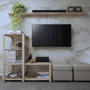 Imagem de Armario Multiuso 4 Prateleiras Madeira Pinus Multifuncional - Technox