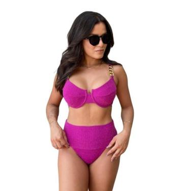 Imagem de Biquini Tanga Esconde Barriga Com Brilho Blogueira Luxo 2024 - Califór