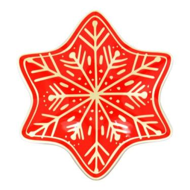 Imagem de Petisqueira de Vidro Vermelha Floco de Neve em Cada Detalhe - Dela Hom