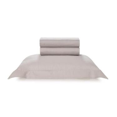 Imagem de Jogo de Cama Solteiro 300 Fios 100% Algodão Bossa Prata Karsten, U