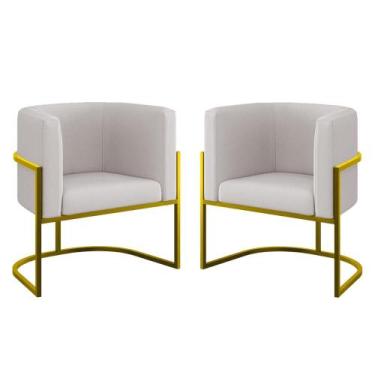 Imagem de Kit 02 Cadeiras Poltrona Lua para Sala Quarto Veludo - B Balaqui Decor