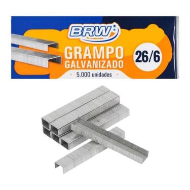 Imagem de Kit 50 Caixa Grampo Galvanizado P/ Grampear 5000 Unid 26/6 - T10OFFICE