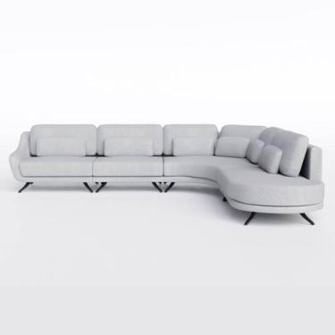 Imagem de Sofá de Canto Moscou 4,01m x 3,33m em Boucle Alaska Natural - Home Mob