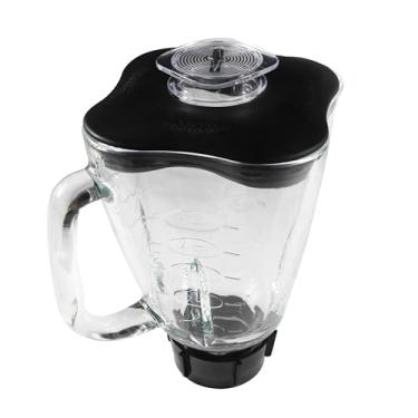 Imagem de HQRP Conjunto de frascos de vidro de reposição compatível com liquidificador Oster Osterizer, 004954-011-090 014709-156-000 004902-003-NP0 084036000000, jarro de 1,75 L, capacidade de 0,46 galão