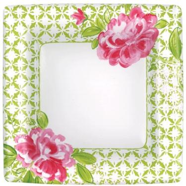 Imagem de Prato de salada/sobremesa de papel de peônia Isabelle Entertaining with Caspari, 8 unidades