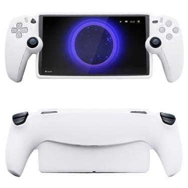 Imagem de YUFANLI Capa protetora para Playstation Portal Remote Player, capa de silicone com proteção total, capa macia antiarranhões (branca)