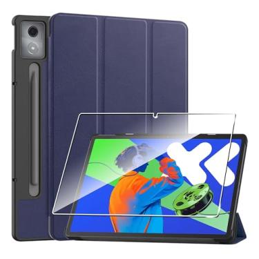 Imagem de Suttkue Capa para Lenovo TAB P12II 2024, capa rígida de alta qualidade, leve, poliuretano de qualidade, resistente a arranhões, para Lenovo TAB P12II 32.3 cm capa azul