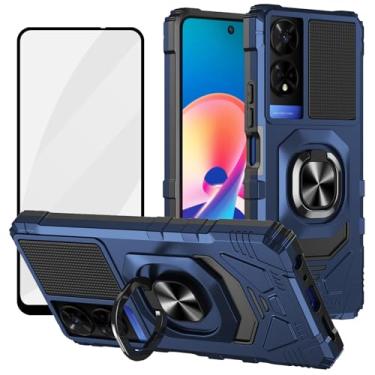 Imagem de Ailiber Capa magnética TCL 50 XE, capa de telefone TCL 50 XE com protetor de tela, suporte de anel para suporte de carro, capa de celular resistente à prova de choque de grau militar para TCL 50 XE