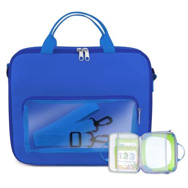Imagem de Bolsa de viagem compatível com o sistema de aprendizagem interativo Leapfrog LeapStart 3D, estojo de transporte para sistema de aprendizagem interativo LeapStart 3D, azul