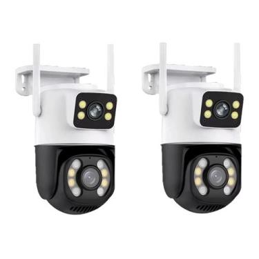 Imagem de Kit 2 Câmeras de Segurança Vigilância Wi-fi Visão Noturna Resistente À