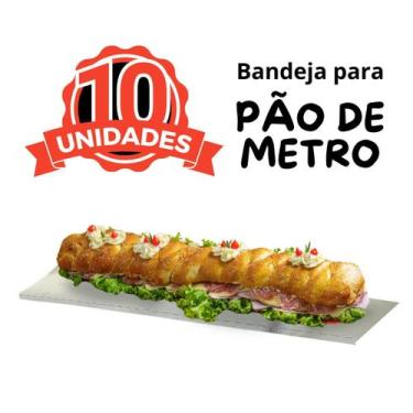 Imagem de Base Laminada Para Pão De Metro Sanduiche 96x13,5cm C/ 10 Un - DB, Pra