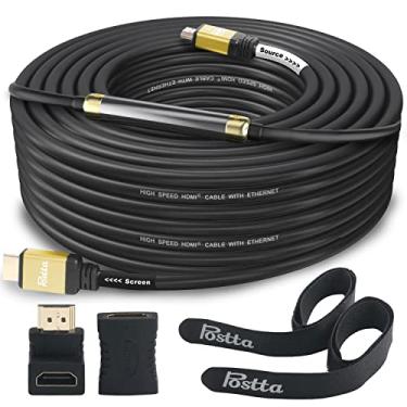 Imagem de Cabo HDMI Postta Ultra HDMI 2.0 V com 2 peças de cabos + 2 adaptadores HDMI suportam 4K 2160P, 1080P, 3D, retorno de áudio e Ethernet-Gold, Dourado, 75FT