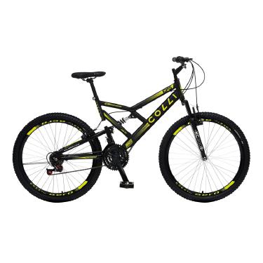 Imagem de Bicicleta Colli GPS DP. SUSP. A.26 21M MASC - 148-73D  Preto e Amarelo Neon