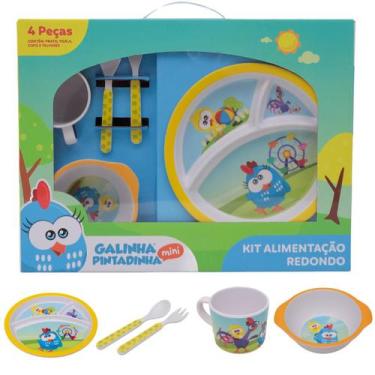 Imagem de Kit Alimentação Pratinho Infantil Prato Galinha Pintadinha - Mili Mult