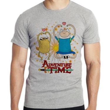 Imagem de Camiseta Adventure Time Jake Finn corações Blusa criança infantil juve