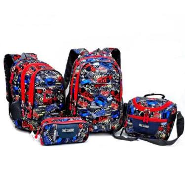 Imagem de Kit Mochila Juvenil Infantil Feminino Masculino Escolar 4 Pç - Sport, 
