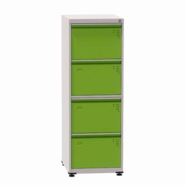 Imagem de Arquivo de Aço com 04 Gavetas Especial Pandin 1,36 m Cinza e Verde Mir