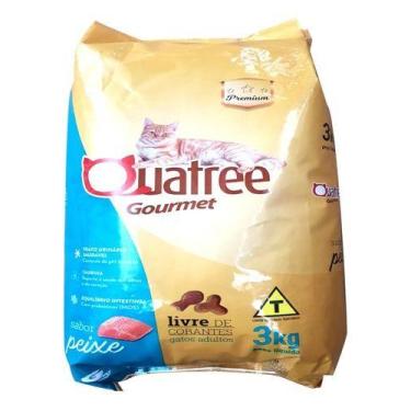 Imagem de Ração Quatree Gourmet Gatos Adultos Peixe 3kg