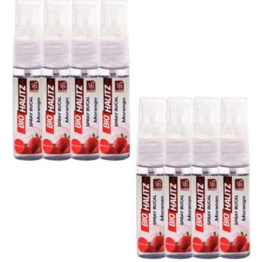 Imagem de ARROMATIZANTE  BUCAL MORANGO BIO HALITZ SPRAY 18ml  NATUFLORES  Kit 8u