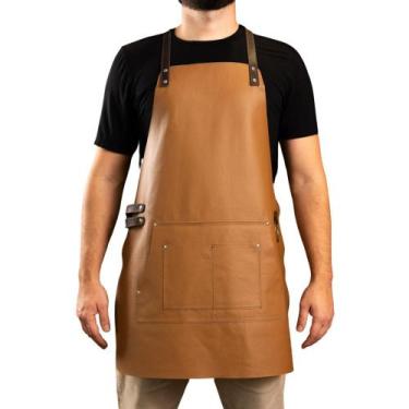 Imagem de Avental de Churrasqueiro Profissional Couro Chef Churrasco - CARMISINI