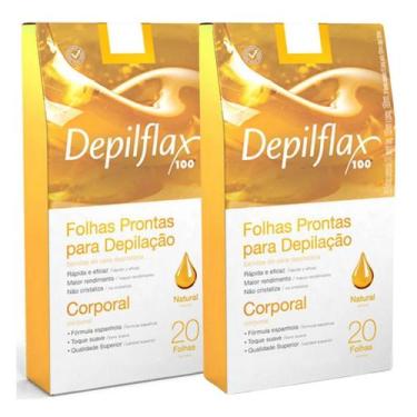 Imagem de Kit 2 Caixas Folhas Prontas Cera Depilatória Depilação Corporal Depilf