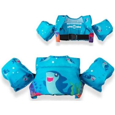 Imagem de Boia Infantil Tipo Colete TUBARÃO AZUL - ATÉ 25 KG - Click Tudo