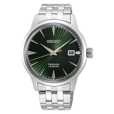 Imagem de SEIKO PRESAGE"Mockingbird" Relógio de aço com mostrador verde coquetel SRPE15J1, Branco