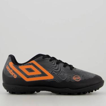 Imagem de Chuteira Umbro Orbit Society Juvenil Preta e Laranja, 35