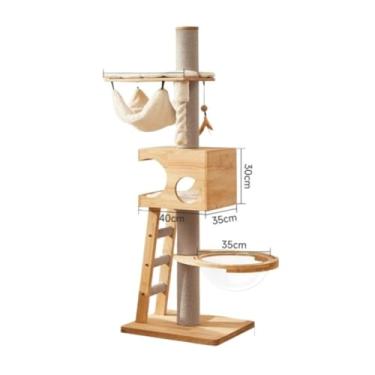 Imagem de Casa de parede de madeira com arranhador para gatos grandes, auxiliares de escalada e treinamento, brinquedo de vila, produtos para animais de estimação, acessórios para casa(A)
