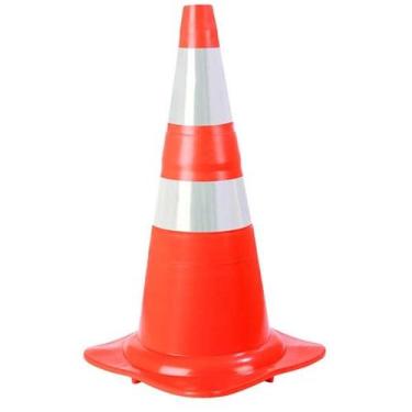 Imagem de Cone de Sinalização Nbr 75cm com Faixa Refletiva - Plastcor