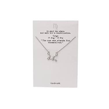 Imagem de QUINNLYN & CO. Colar com pingente Swarovski com estampa do zodíaco Virgem, ideias de presentes virtuais feitos à mão para mulheres com cartão de felicitações inspirador - 100% feito à mão e exclusivo