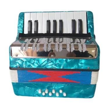 Imagem de TTETTZ 17 teclas 8 baixo piano acordeão botão mão piano acordeão instrumento musical para presente de aniversário, Céu Azul