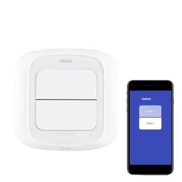 Imagem de HUIOP Interruptor de cena inteligente,duplo interruptor de cena inteligente botão para DIY Home Automation Scene Linkage APP Controle Remoto Interruptor de Luz Inteligente Eletrodomésticos Controle In
