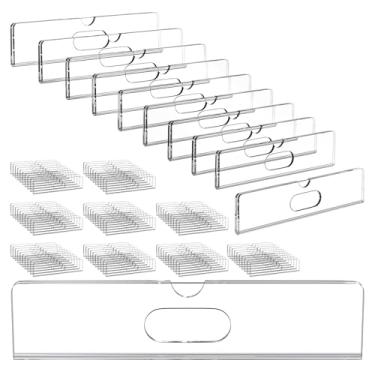 Imagem de HOUSEDOMO Placa de identificação para portas com fitas adesivas – Pacote com 100 2 x 20 cm placa de identificação de acrílico transparente para porta de escritório para sala de aula Suporte de placa