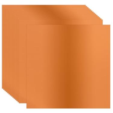 Imagem de PATIKIL Papel cartolina metálico de 30 x 30 cm, 15 peças, acabamento espelhado de 250 g/m2, folha de papelão para artesanato, decoração de casamento, convites, arte, faça você mesmo, laranja