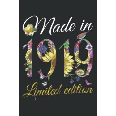 Imagem de Made in 1919-103 Year Old Sunflowers Floral 103Rd Birthday Meme: DOG JOURNAL - 6" x 9", 100 Pages: Wide Ruled Paper Notebook Journal | Pretty Wide ... for Home School College for Writing Notes.