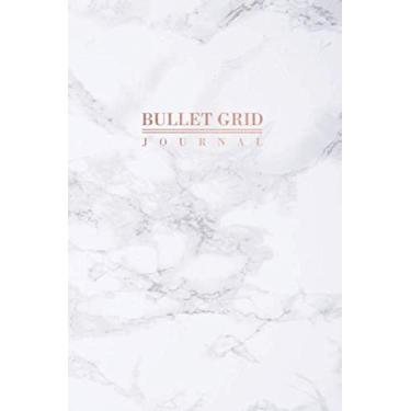 Imagem de Bullet Grid Journal: Executive White Marble and Faux Rose Gold Dot Grid Notebook/Journal (6 x 9 inches) - 120 Dot Pages