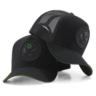 Imagem de Boné Preto Agro Pampas Pecuária Estilo Trucker Telinha Masculino - Pam