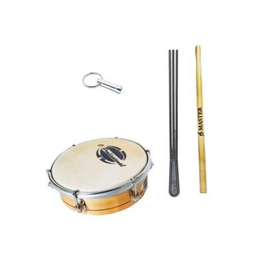 Imagem de Tamborim Profissional 6'' O Profissional + chave de afinação + baqueta