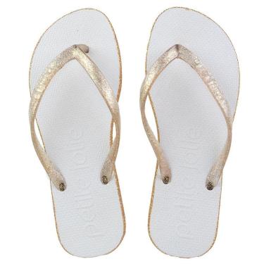 Imagem de Chinelo Feminino Petite Jolie Branco Dourado - PJ6970-Feminino