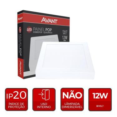 Imagem de Painel Led Quadrado Sobrepor 170x170MM 12W 6500K Bivolt - Avant
